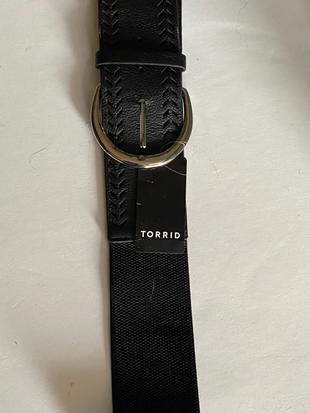 NWT Torrid 1X Belt Black Stretch 14 16 Silver Hardware 2.5 Inches Wide - Picture 1 of 4